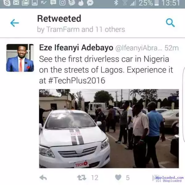 First Driverless Car In Nigeria Spotted In Lagos (Photo)